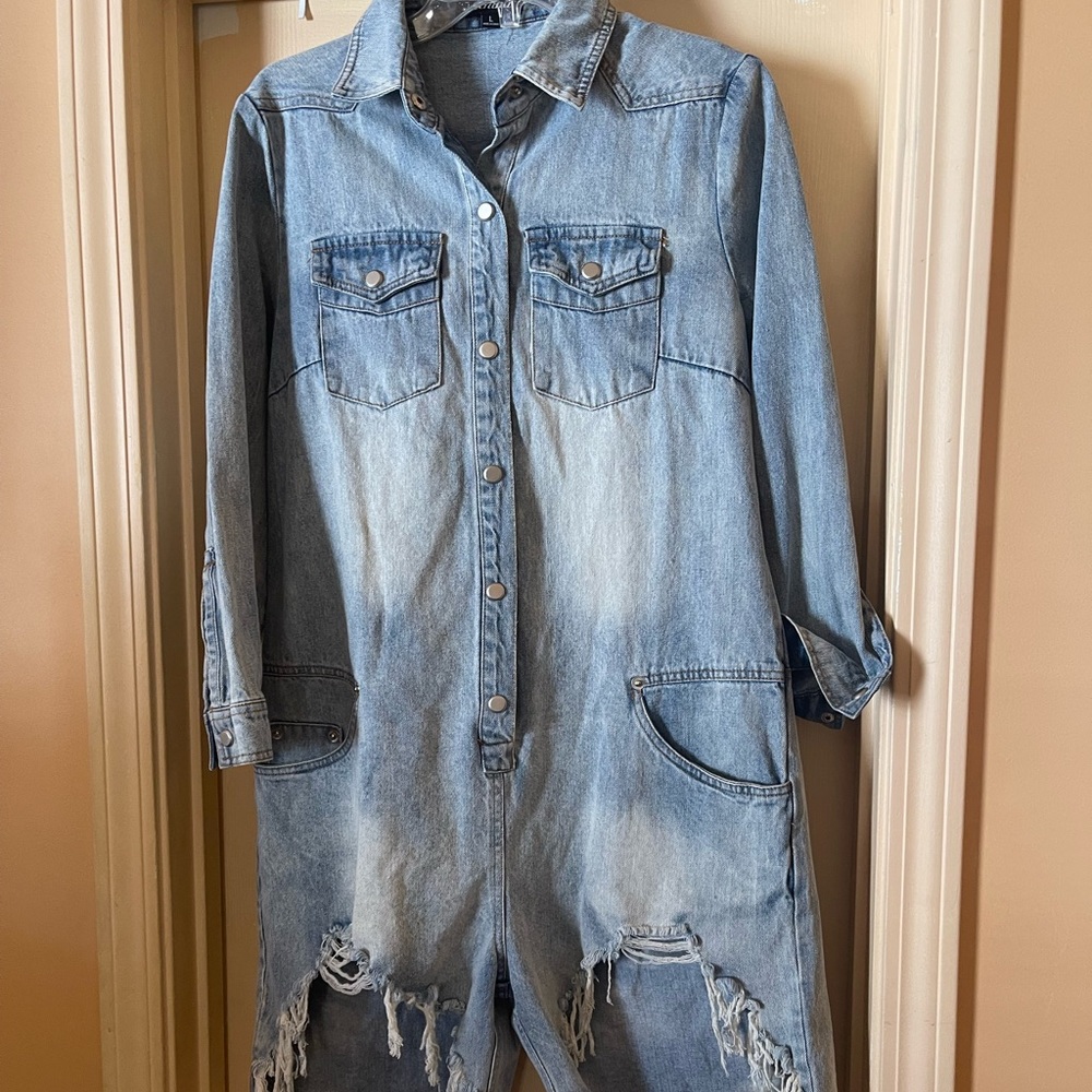 Denim romper